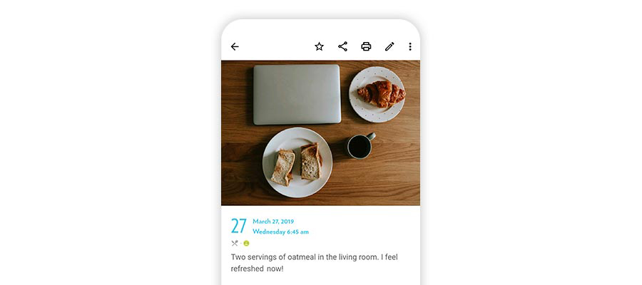 An Entry of Food Diary App Using Journey