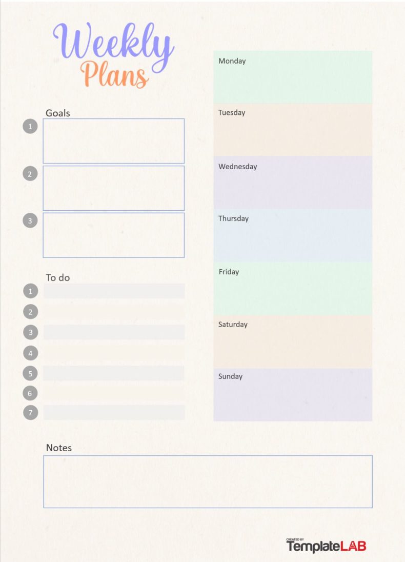 Weekly planner template